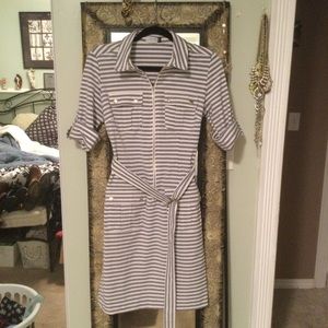 Christin Michaels striped belted dress